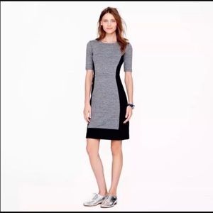 J.Crew Gray Black Colorblock Ponte Shift Sheath Dress 4 Small